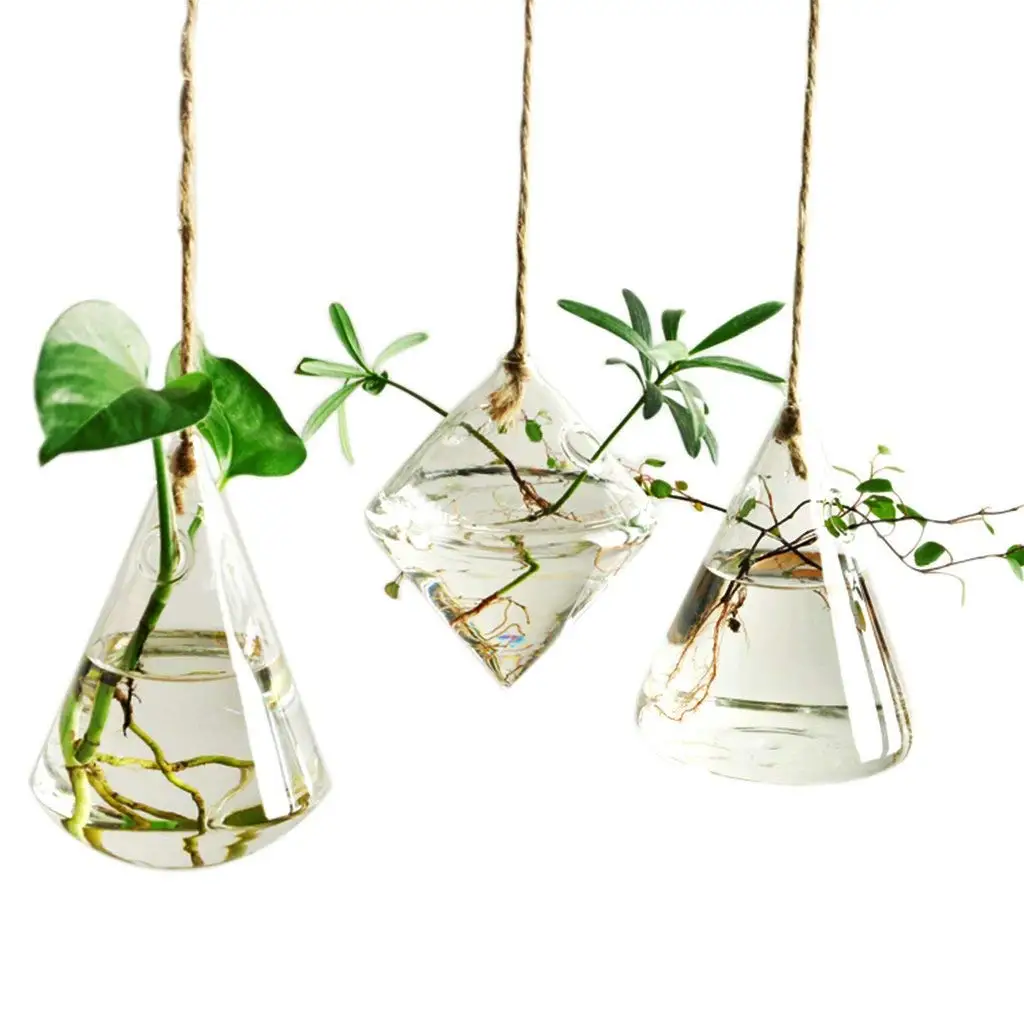 

Wholesale Glass Plant Pots Hanging Planters Hanging Glass Terrariums for Hydroponic Plants Home Garden Decor, Clear