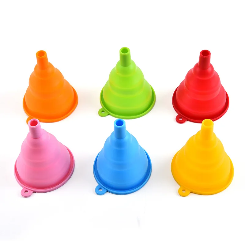 

Wholesale silicone telescopic funnel portable folding oil funnel, Customized
