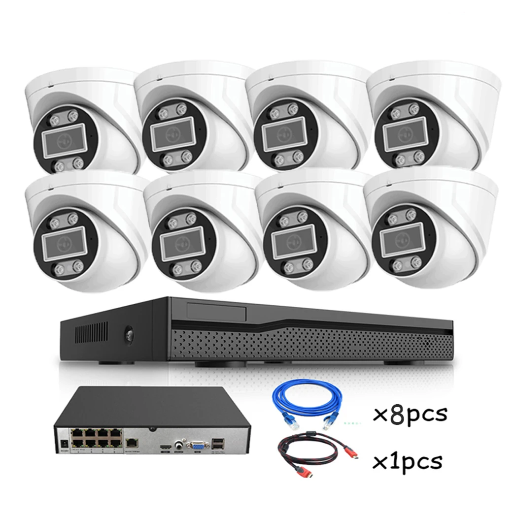 

8CH 4K two-way audio POE NVR Camera Kit with nvr recorder cctv dome camera system