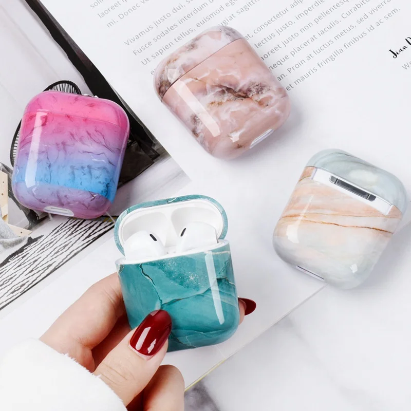 

Hard Pc Marble Pattern Earphone Case For Apple Airpods