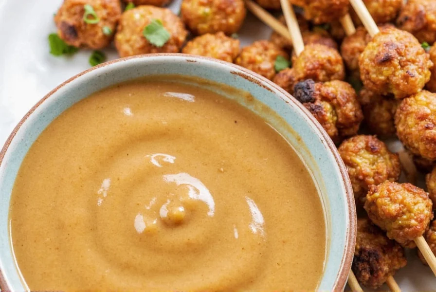 Family gathered around a table enjoying satay skewers together