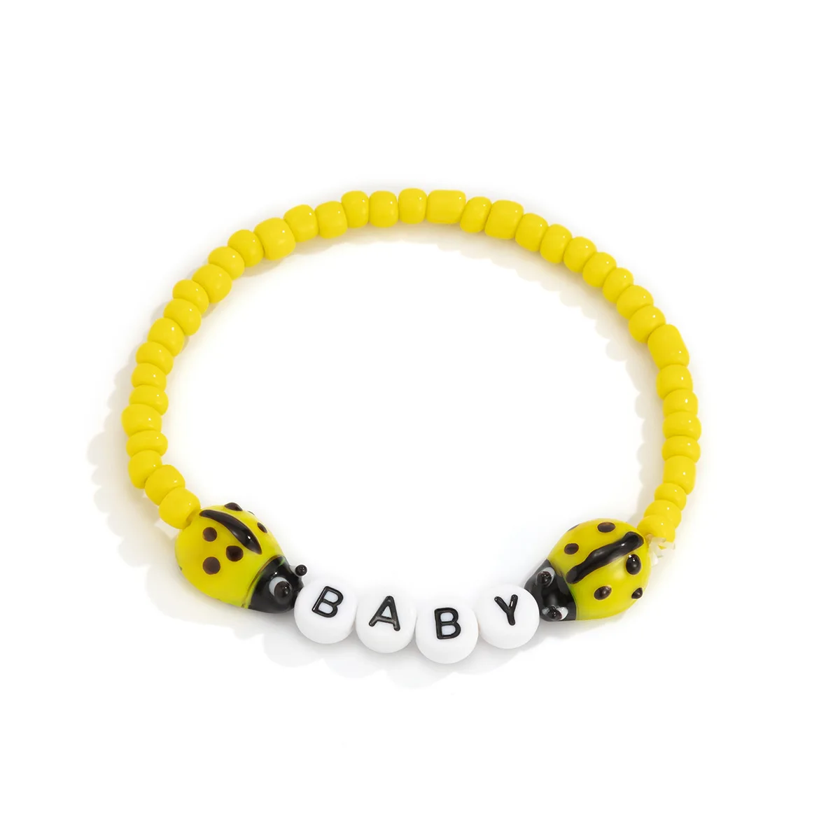 

New Acrylic BABY Initial Letter Love Heart Beads Trinket Y2K Jewelry Glass Miraculously Ladybug Indie Kidcore Bracelet pulsera