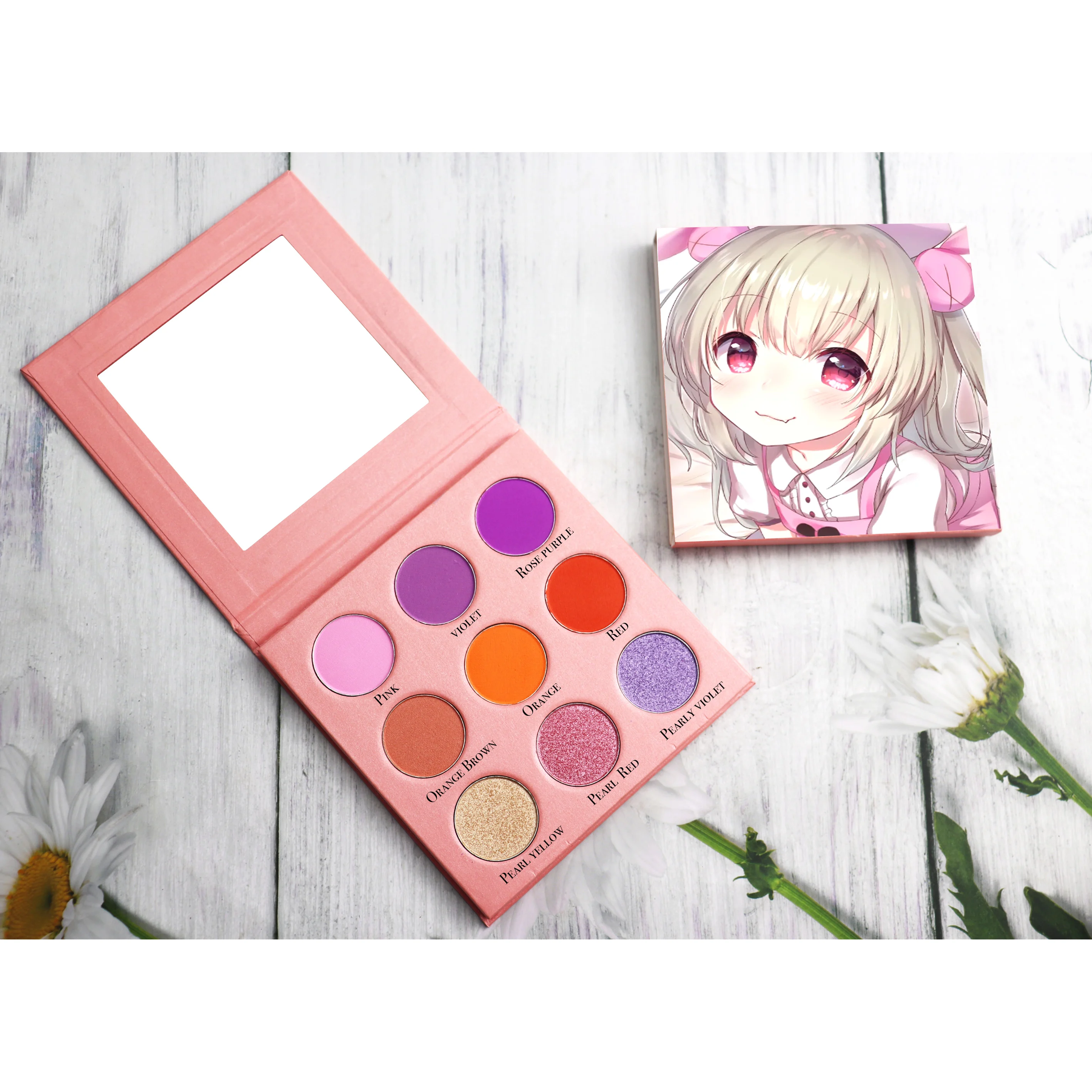 

Richly Colorful 9 eyeshadow palette wholesale makeup high pigment low MOQ diy eye shadow palette