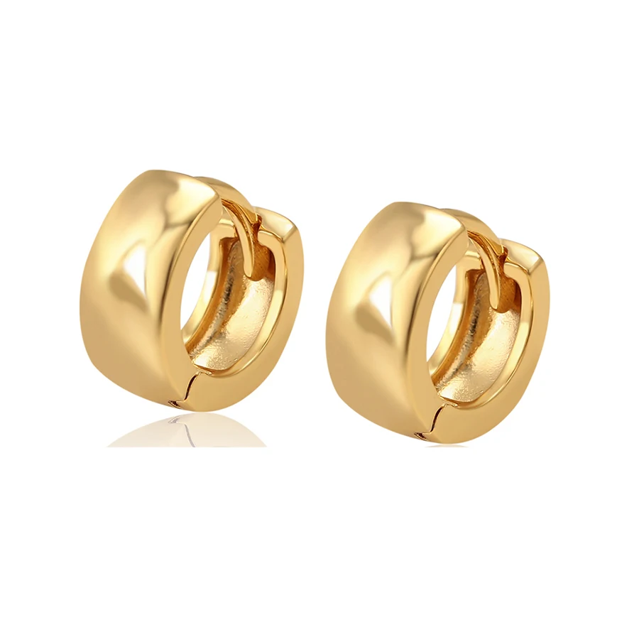 

99221 Xuping fashion women 24k gold plated hoop earrings jewelry small design no stone earrings for women, 24k gold color