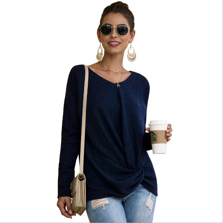 The new winter fashion casual dress irregular knit top