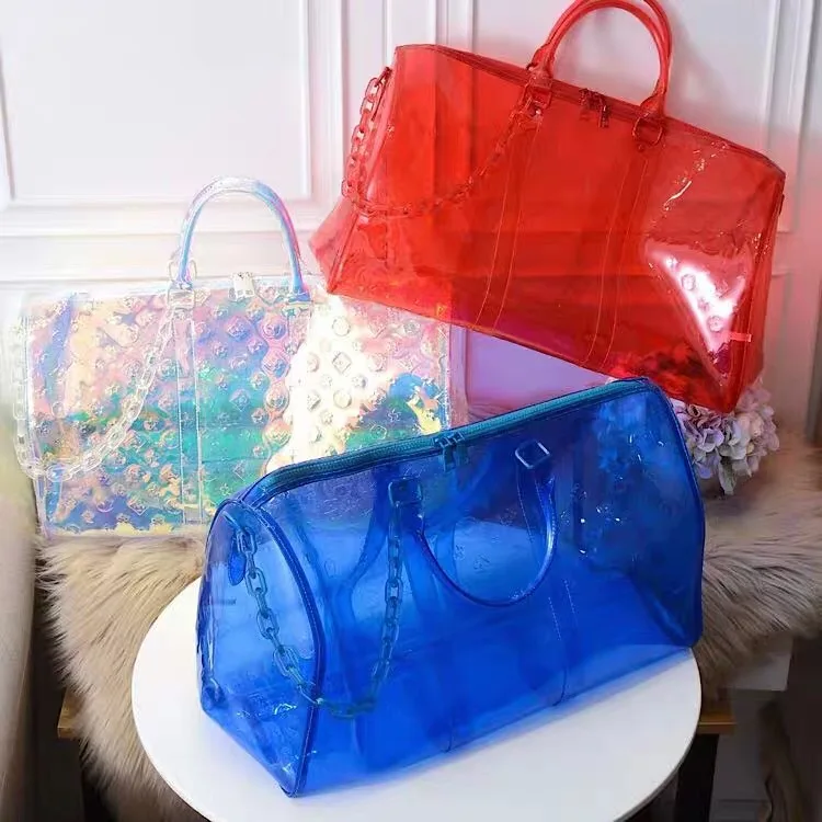 Wholesale Clear Pvc Travel Weekender Laser Wholesale Womens Holographic ...