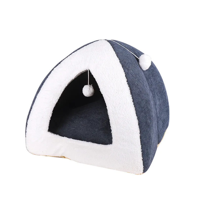 

New designer fold cama para perros puppy bed cat house bed Plush with play ball