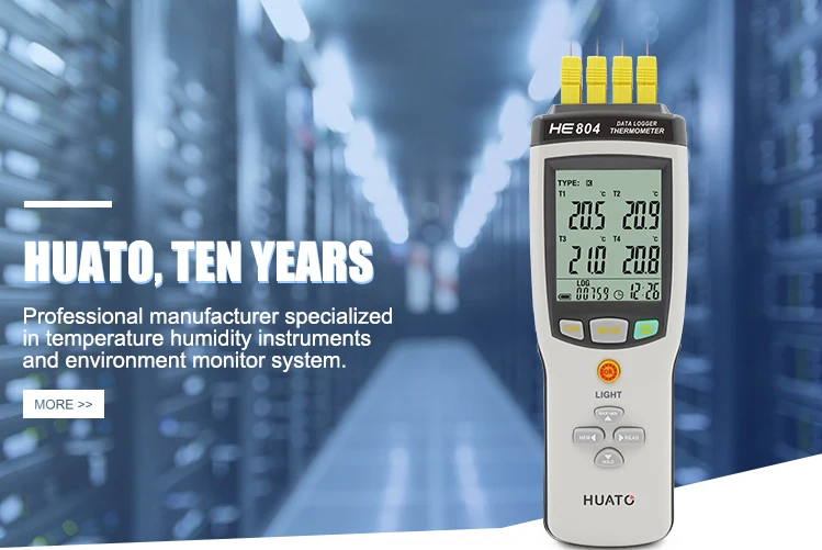 He804 Multichannel Handheld Thermocouple Temperature Data Logger With