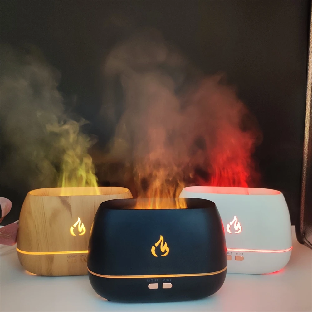 

200ml Mini Usb Ultrasonic Home Air Flame Aroma Diffuser 7 Colors Led Light 3D Fire Flame Humidifiers Cool Mist Ultrasonic Home