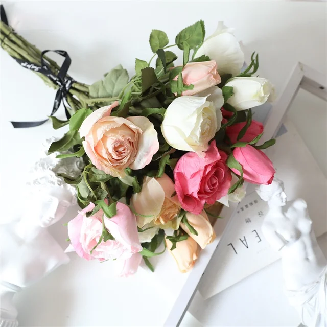 

Decorations Wholesale Dry - Burning Single Rose Artificial Green Plants Wedding Artificial Rose, As show