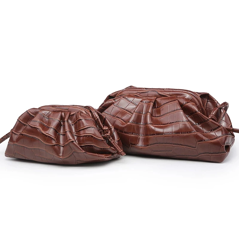 

Classic Ins Hot Cloud Bags Green Crocodile Pattern Cloud Hobos Bag LadiesTwo Sizes Women Shoulder Bags, Oem