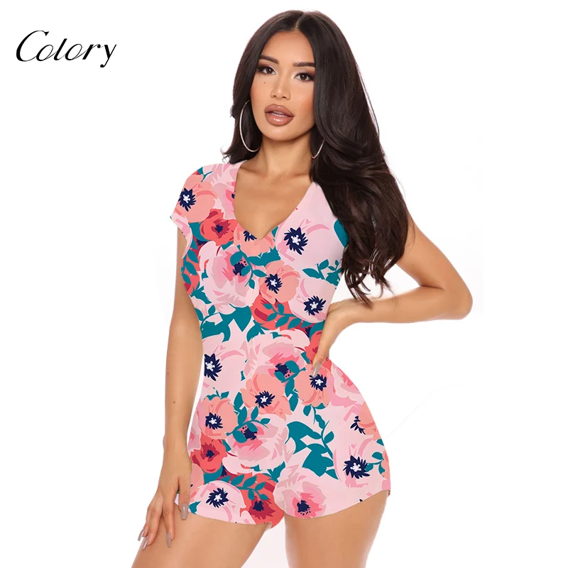 

Colory Women's Sexy Pyjamas Sets Sleepwear Romper Bodysuit, Picture shows