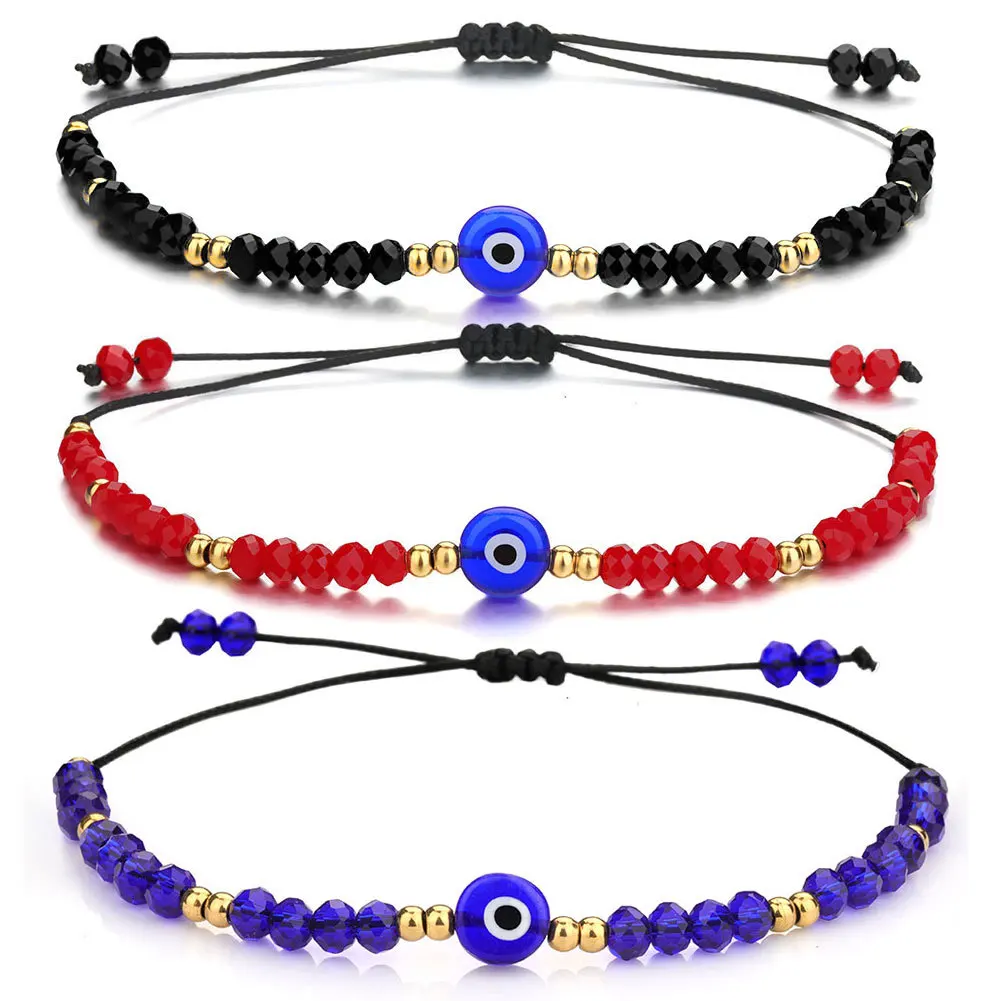 

Pulsera Con Abalorios Adjustable Stainless Steel Bead Eye Bracelet Ojito Turco Pulseras Beaded Bulk Crystal bracelets, Gold,steel color