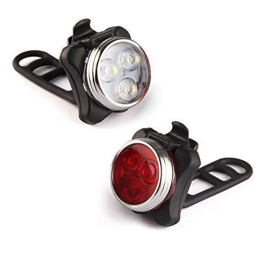 

Bike light front and back set rechargeable bicycle light led headihht rear tail bicycle light usb aluminum alloy, Red white