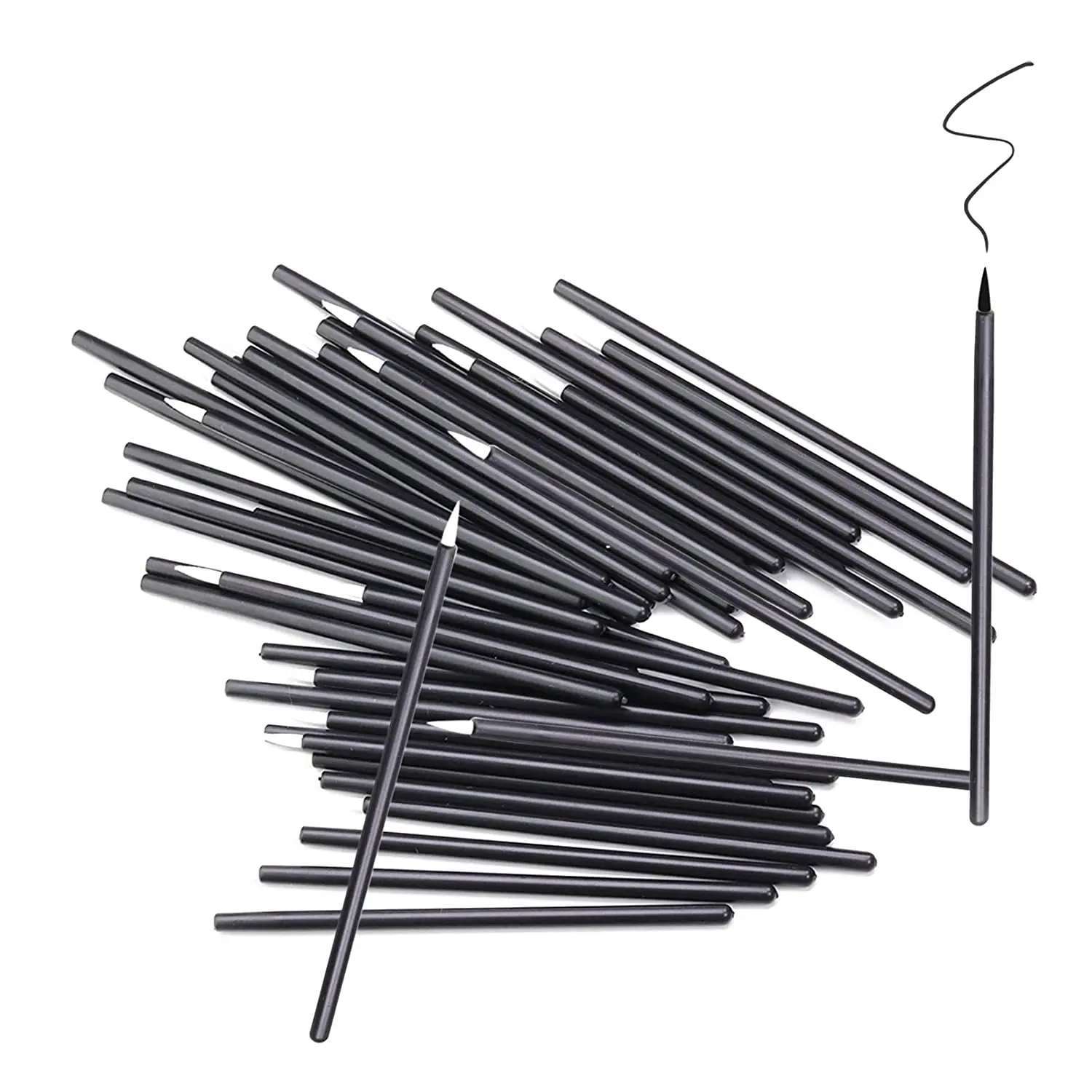 

Factory Cheap Price Synthetic Hair Disposable Makeup Eyeliner Brush Lipliner Wands Applicator, Black