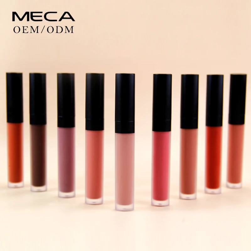 

Wholesale good quality no logo velvet lipstick matte liquid lip gloss popular vegan cosmetics makeup, 24colors