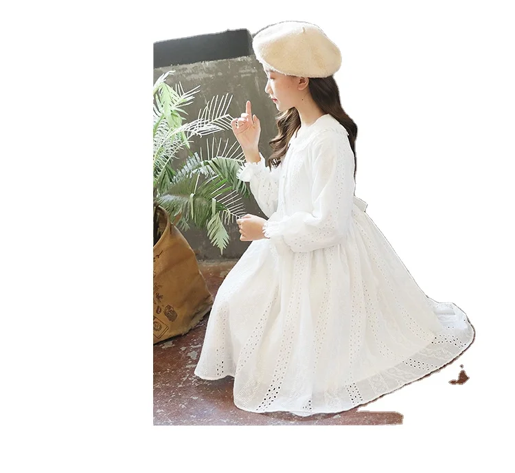 

Girls' dresses in autumn Korean style big kids princess dress doll collar