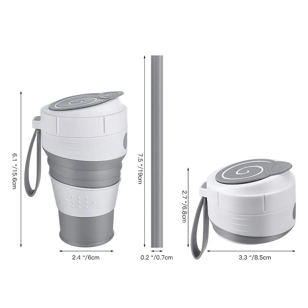 

Folding Cups Coffee Tea Water Drinking Cup Travel Silicone Retractable Coloured Traveling Portable Outdoor Coffee Handcup, Customized color