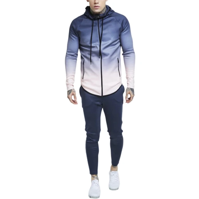 

Wholesale Streetwear Fashion Design Men Slim Fit Jogger Tracksuit Polyester Spandex Fabric Sublimation Color
