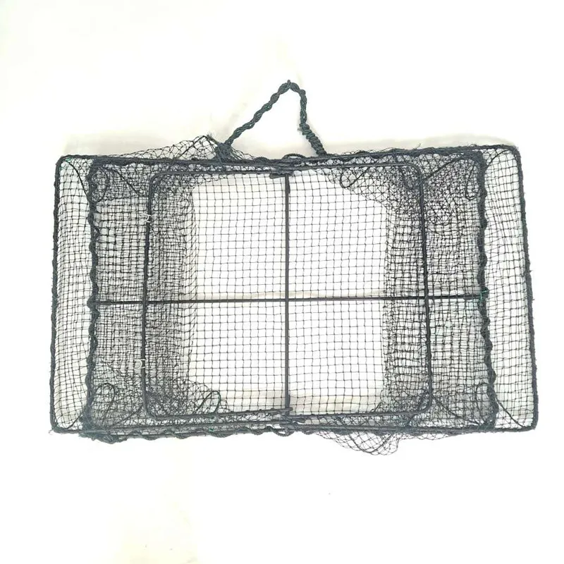 

HOT SALE stainless steel wire crab trap with HDPE(polyethylene) fabric, Black