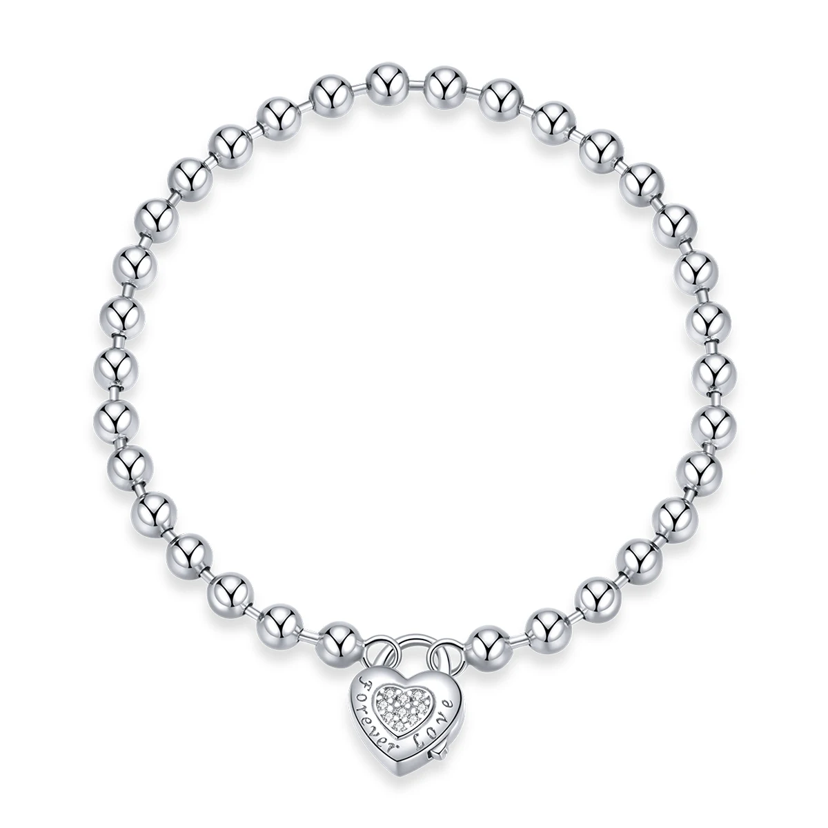 

SCB203 Hot sale heart pendant 925 sterling silver bead chain bracelet