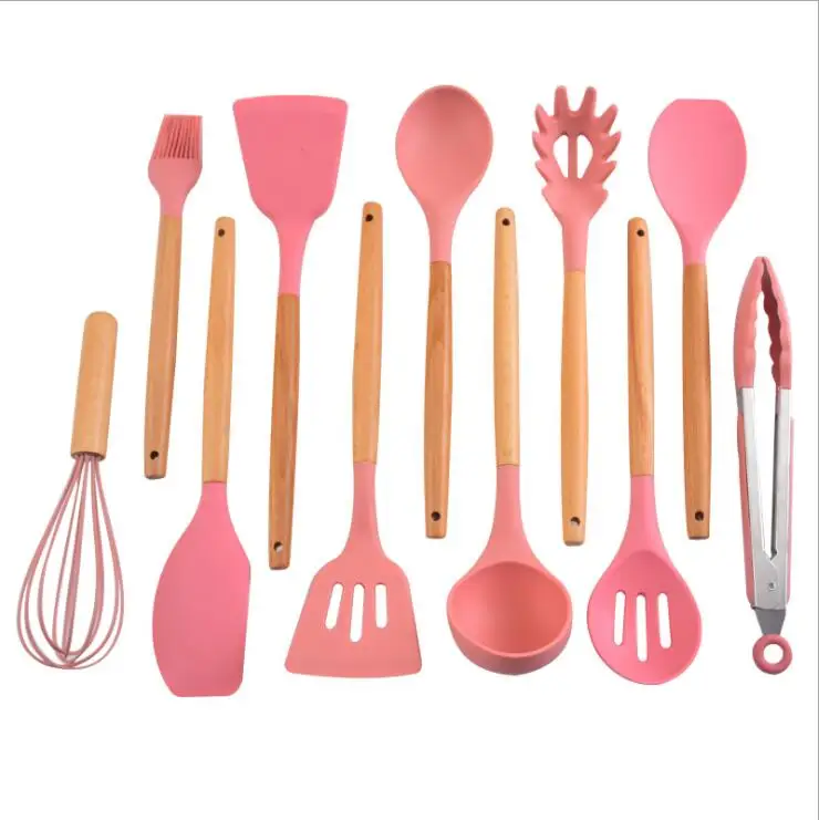 

Environmentally friendly and non-toxic cooking utensils kitchenware silicon spatula spoon kitchenware bamboo kitchenware