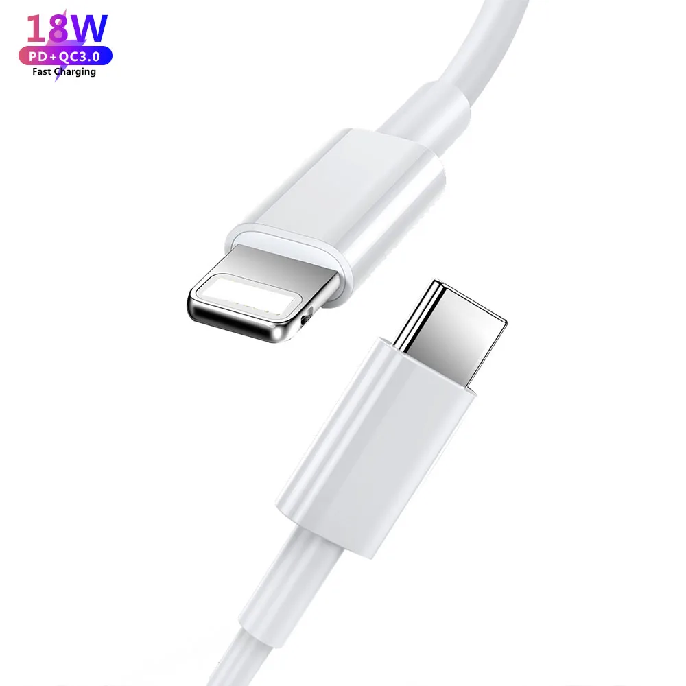 

JMTO PD 18W fast charging cable for iPhone cable carregadores chargeur usb c charger type c fast cable 1m2m, White