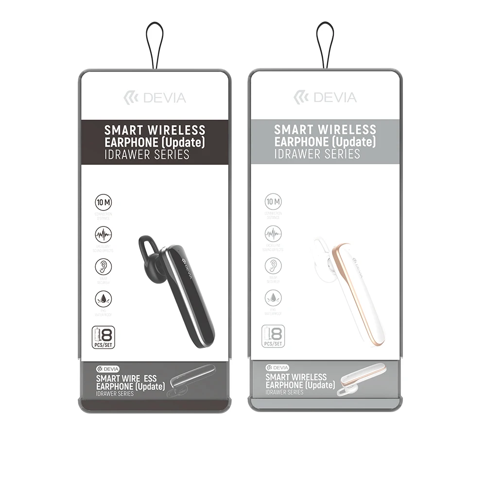 

Devia Brand 8 in 1 smart true wireless bt V4.2 cheap tws earphone earbuds, Black, white,