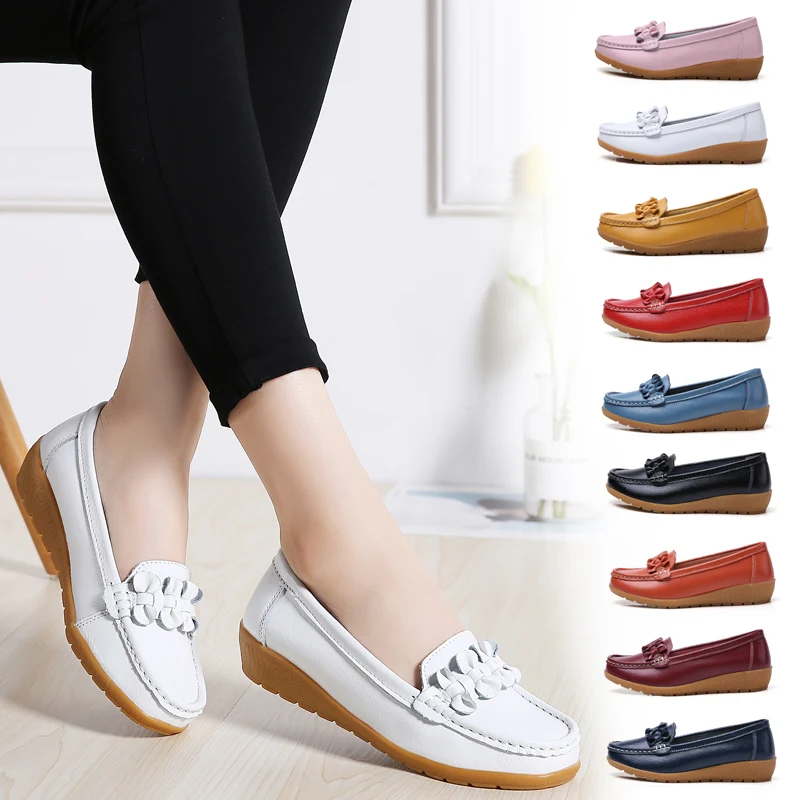 

Latest Design Fashion Female Flat Women Leather Loafers Shoes, As picture show