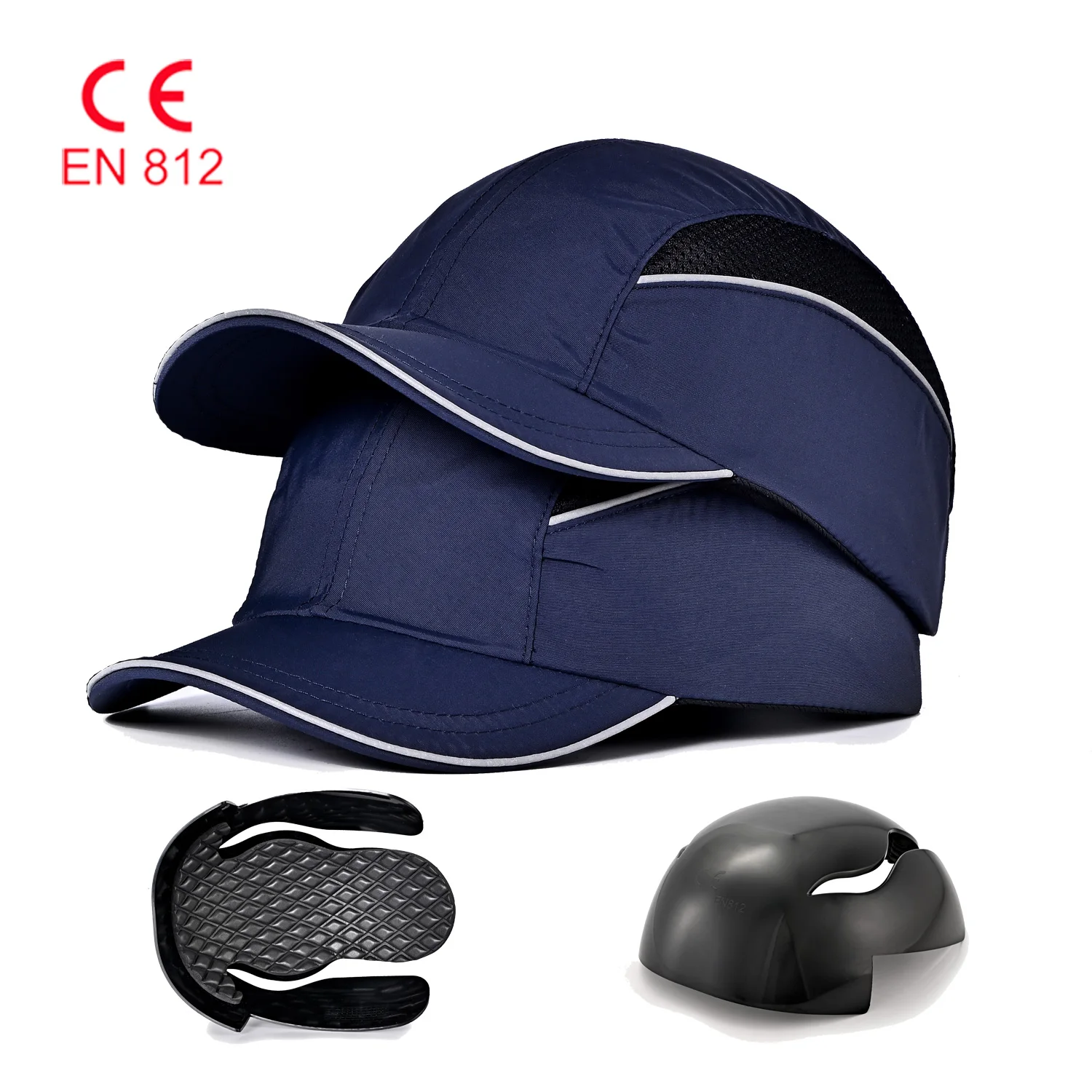 

with chin strap Shell EVA Pad Helmet Insert Baseball Safety Bump Cap head protect work hard hat