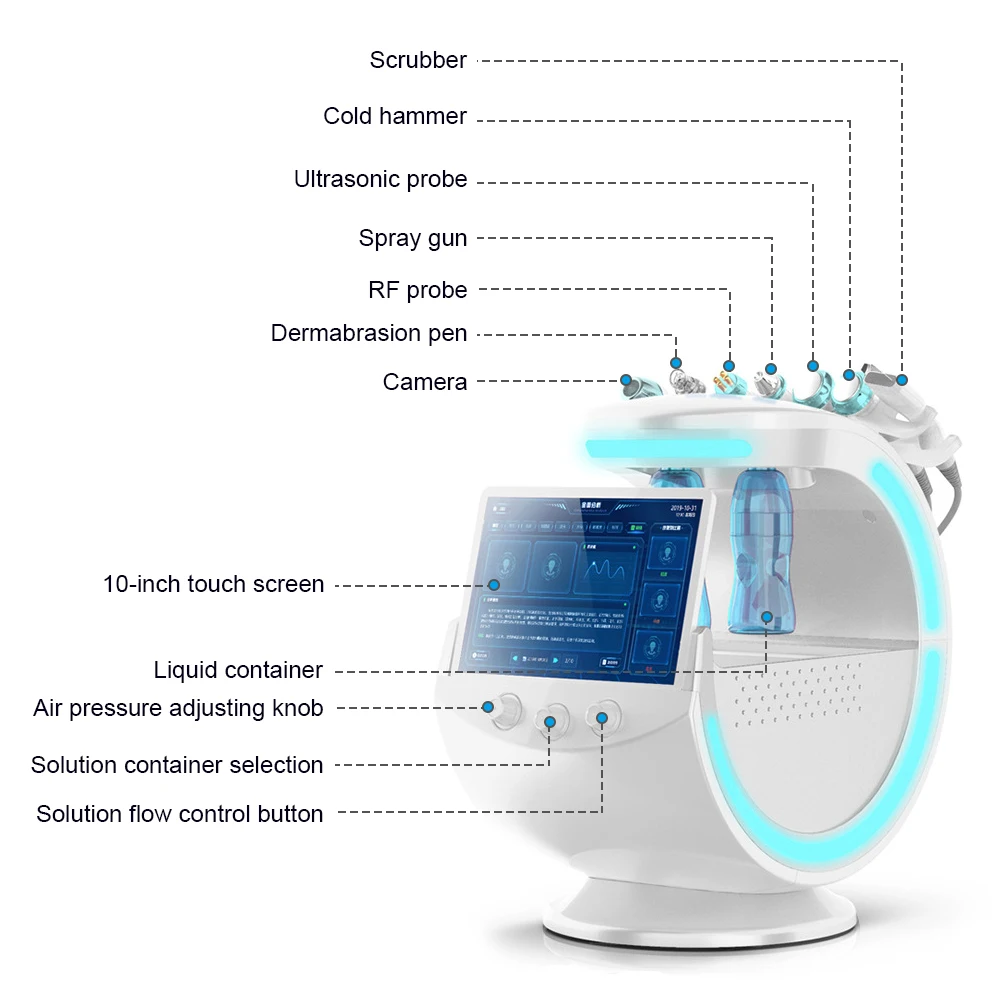 

Small Bubbles Of Hydrogen And Oxygen 7 In 1 Facial Skin Care Machine