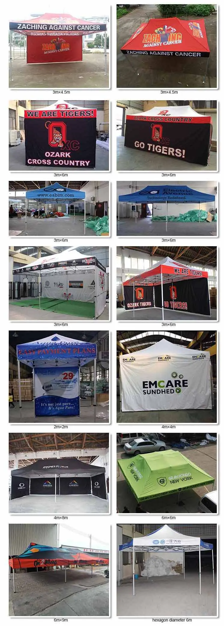 Heavy Duty Frame Exhibition 10x10 Pop Up Gazebo Tent Advertising