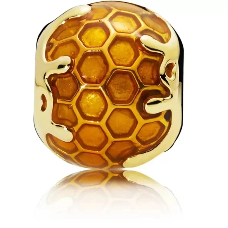 

Shine Gold Metal Plated Golden Honey City Dangle Charm Bead Fits European Jewelry Charm Bracelets
