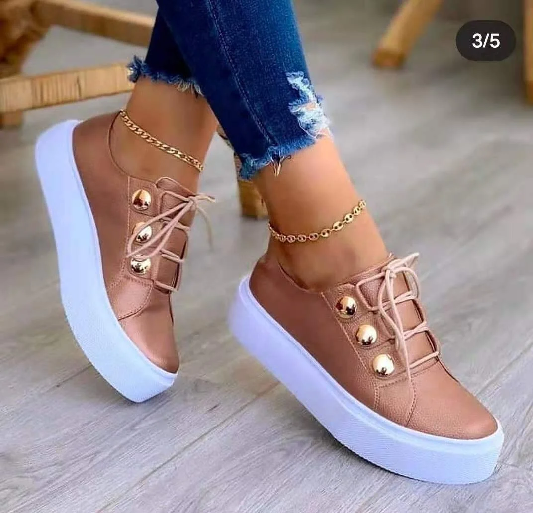 

LESLIDES Wholesale Soft Walking Style Shoes High Quality Leather Metal Ladies Casual Shoes Women Chunky Sneakers, Black white gold rose gold