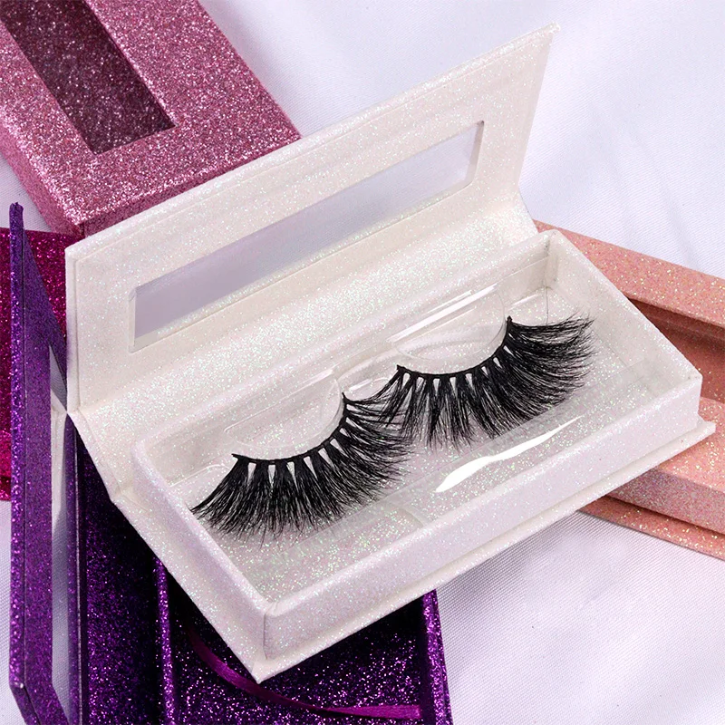 

Factory Price Newest Clear 25 mm Mink Lashes 3d Package Individual Lash Vendors With Magnetic Lash Box, Rainbow color