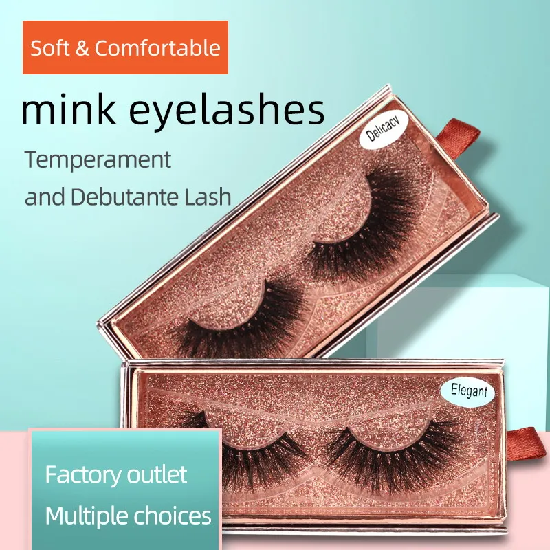 

2022 Hot sale 3D fluffy lashes private label 100% real mink fur eyelash wholesale vendor custom full strip lashes packaging box