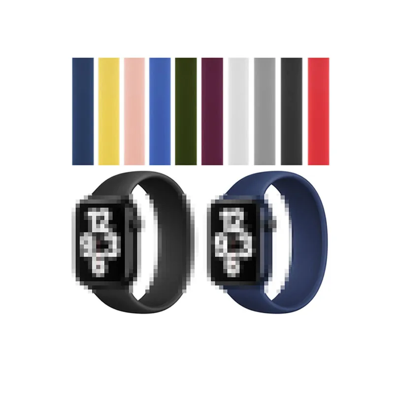 

W-7 High Quality Apple Watch Band Packaging Style Soft Elasticity Silicone Watch Bands