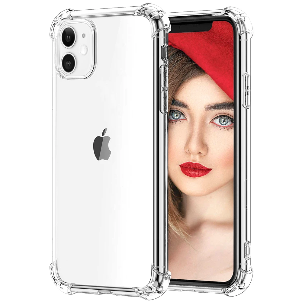 
For Iphone 12 Case,Transparent Crystal Clear Shockproof Tpu Bumper Phone Case Back Cover For Iphone 12 Pro Max Fundas De Celular  (1600067355644)