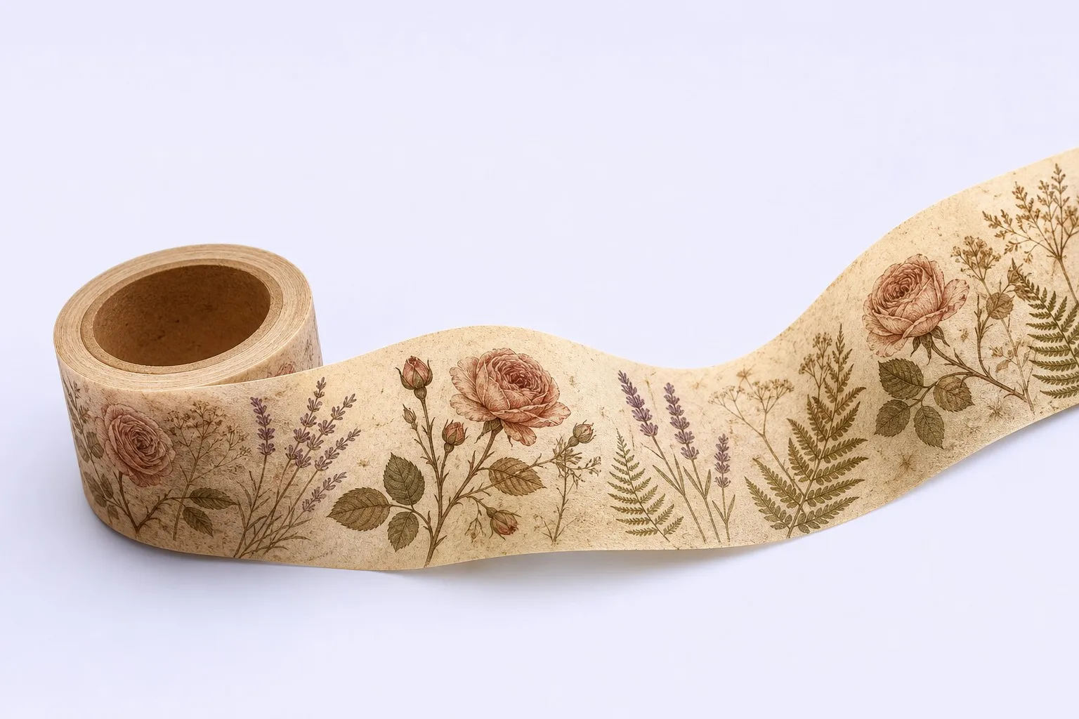 Vintage washi tape variety — five-pattern closing image