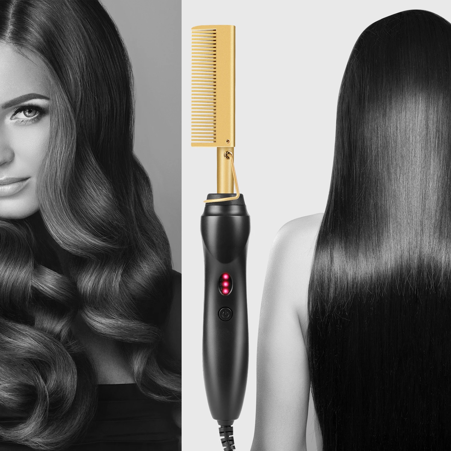 Leeons New Style Copper Comb For Straightening Wet And Dry Hair Use Diy Hair Salon Vshaped