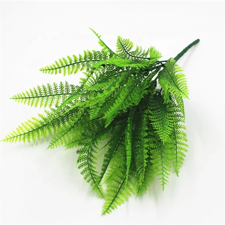 

V-3242 Factory Directly Plastic Green Persian Grass Artificial Leaves For Flower Arrangements