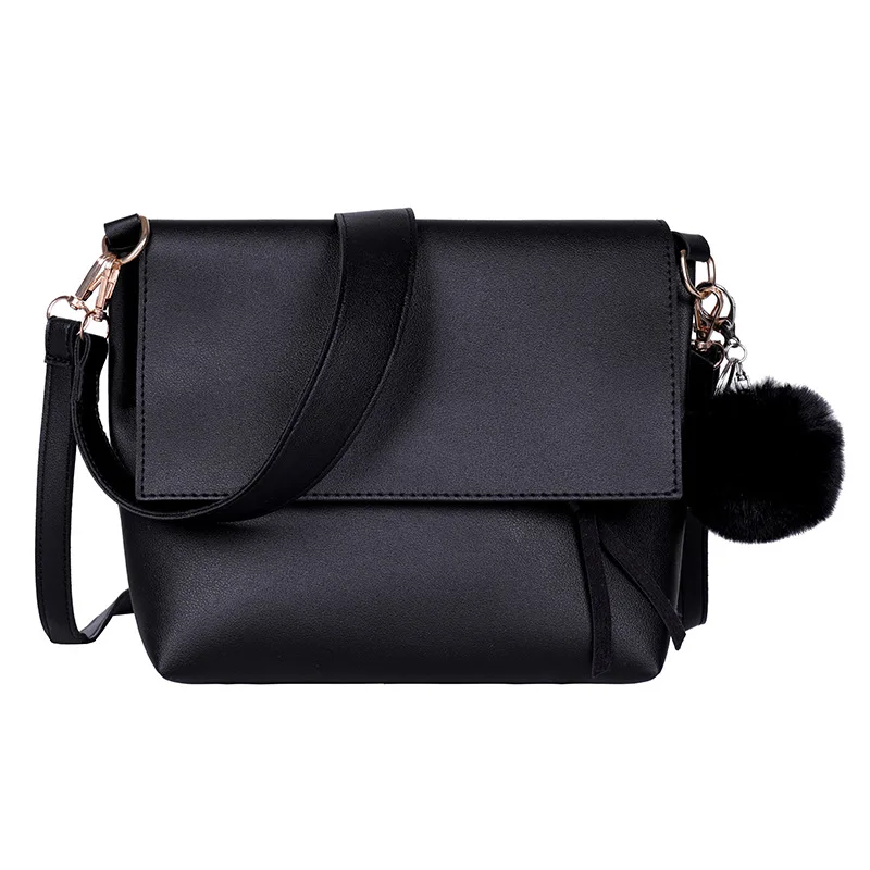 

2021 New Women Fashion Wide Solid Color Shoulder Handbags Ladies Simple PU Leather Large Capacity Pure Color Flap Crossbody Bags