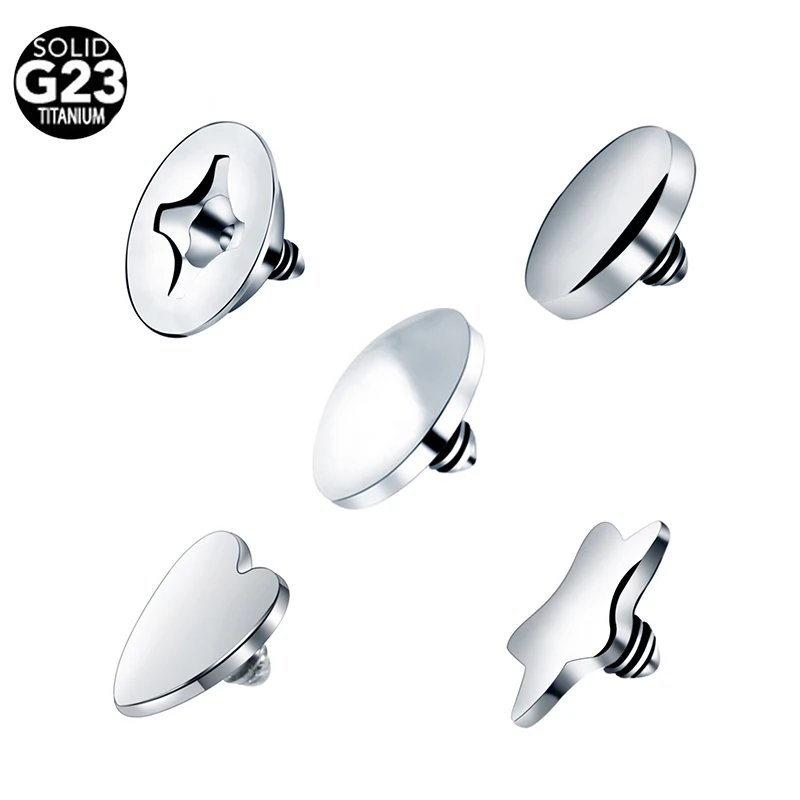 

G23 Titanium Dermal Anchor Piercing Top Micro Dermal Drivers Surface Heart Star Dermal Sexy Body Jewelry