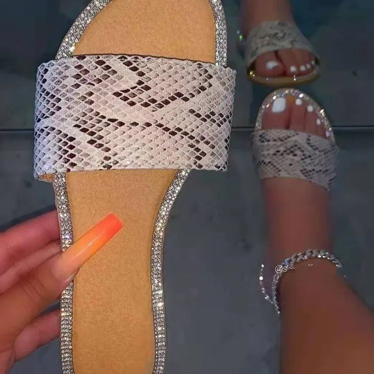 

Best selling summer women's shoes fashion slippers ladies cute leopard flat sandals