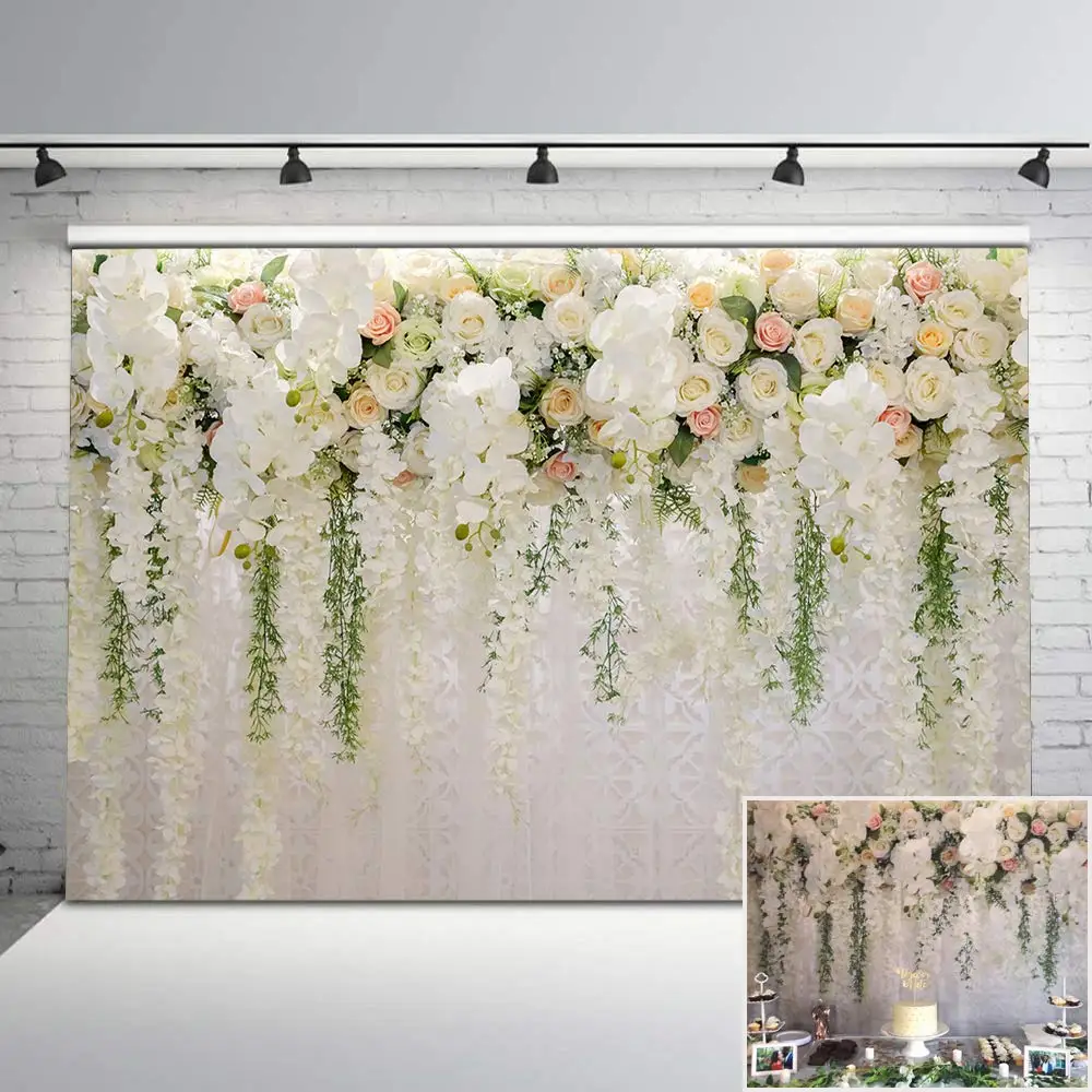 
Nicro 7*5Ft Photo Studio Modern Wedding Floral Flower Wall Decoration Backdrop 