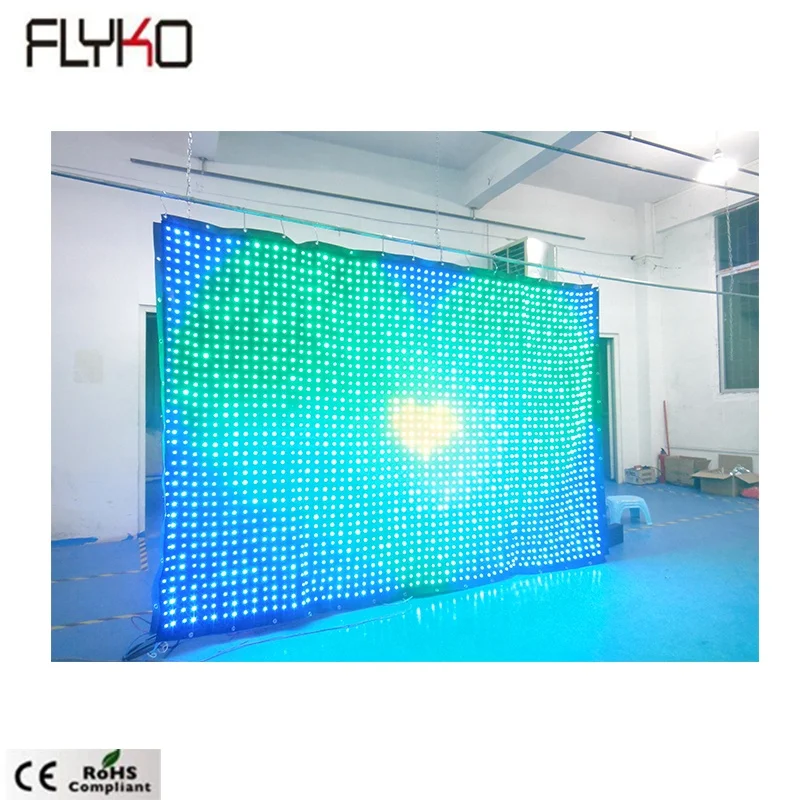 

Flexible led video curtain backdrops stage lighting event party night club dj led video curtain P5cm 2X3m, Rgb 3in 1