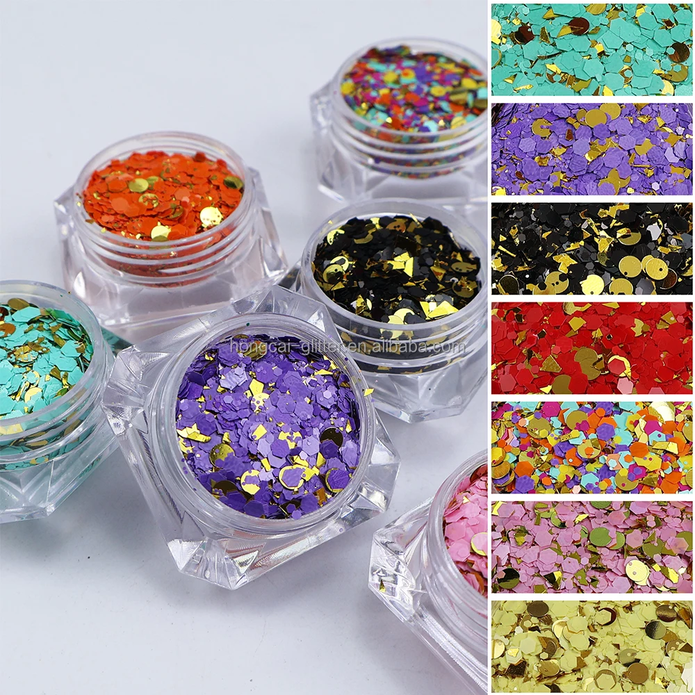 Bulk Polyester Glitter Wholesale Solvent-resistant Chunky Mixed Glitter for Tumbler Resin Crafts
