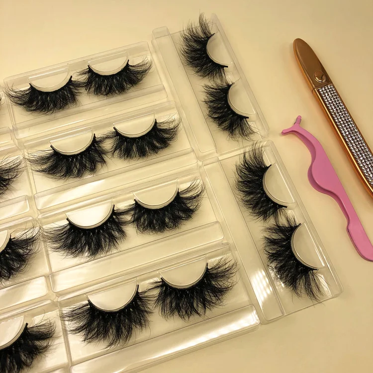 

Factory wholesale pricelashes 3d 25mm fluffy mink eyelashes 25mm lashes with custom boxes with logo