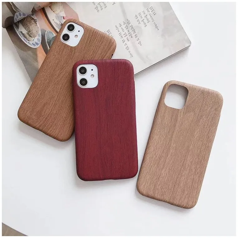 

Fashion Wooden Pattern PU Leather Mobile Phone Case For iPhone 12 Pro