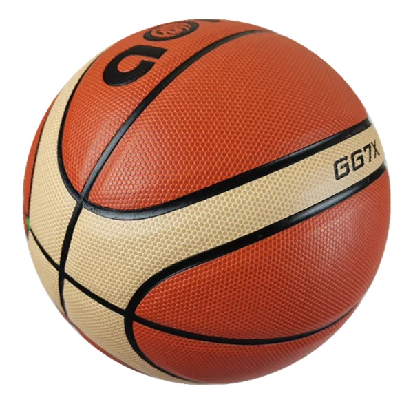 

China Factory Direct Price Basketball Ball Custom-Printing PU Laminated Official GG7X Size  Training Basketball, Brown with light yellow